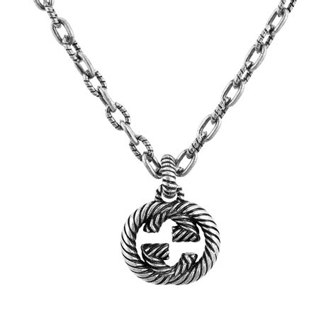 gucci silver interlocking necklace.